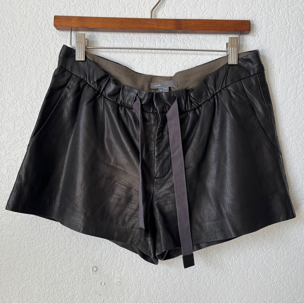 Vince. Leather Shorts